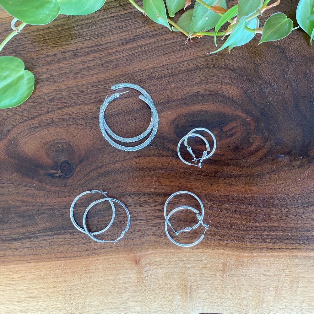 Sliver Hoop Collection (6 pairs!)